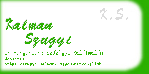 kalman szugyi business card